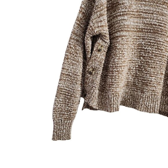 Madewell Sweater Womens Small Brown Boat‎ Neck Side Button Knit Pullover - Picture 5 of 10
